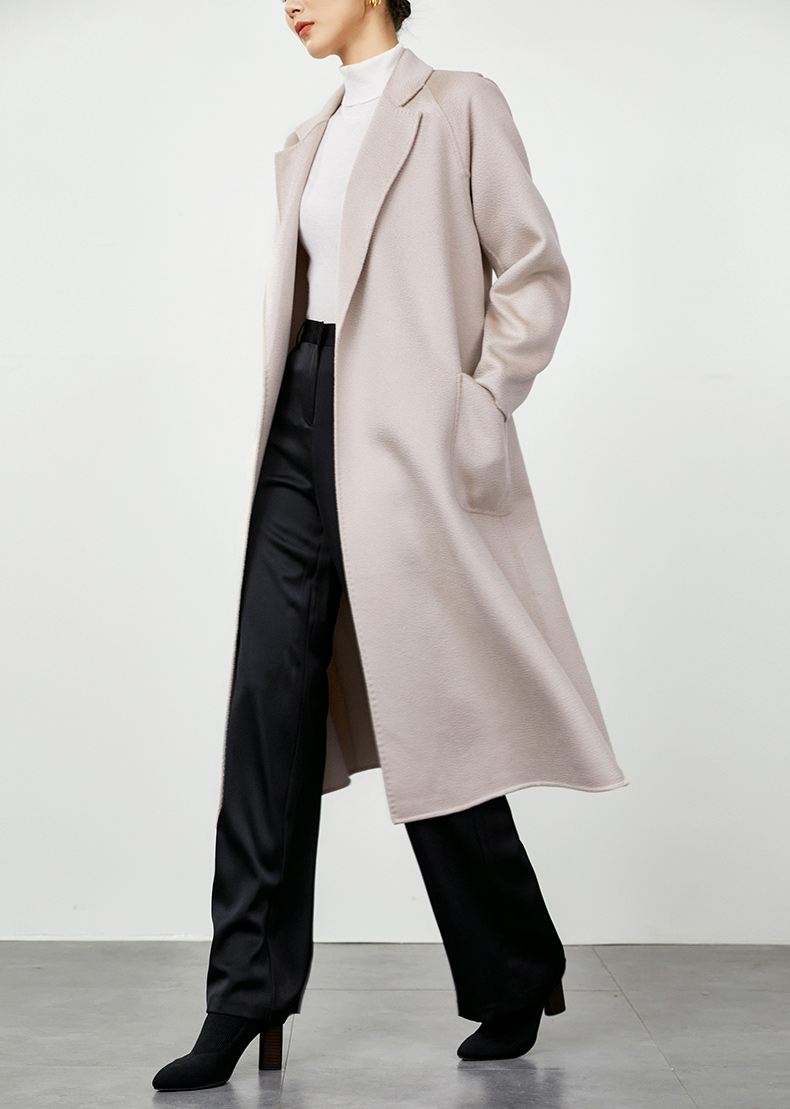 Pretty Steps 2020 Elegant Fashion Winter Warm Ladies Clothes Long Loose Neckline Woolen Women Coat