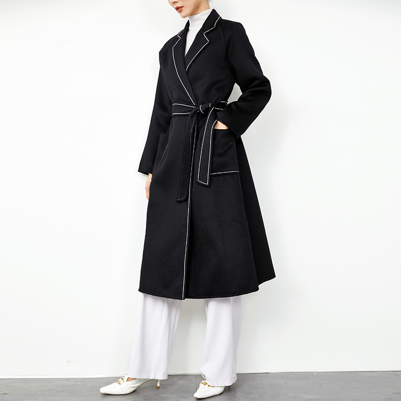 Pretty Steps 2020 Elegant Fashion Winter Warm Ladies Clothes Long Loose Neckline Woolen Women Coat