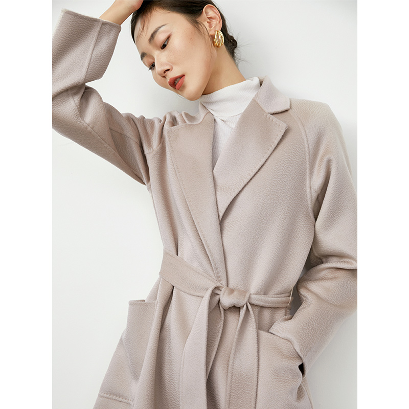 Pretty Steps 2020 Elegant Fashion Winter Warm Ladies Clothes Long Loose Neckline Woolen Women Coat