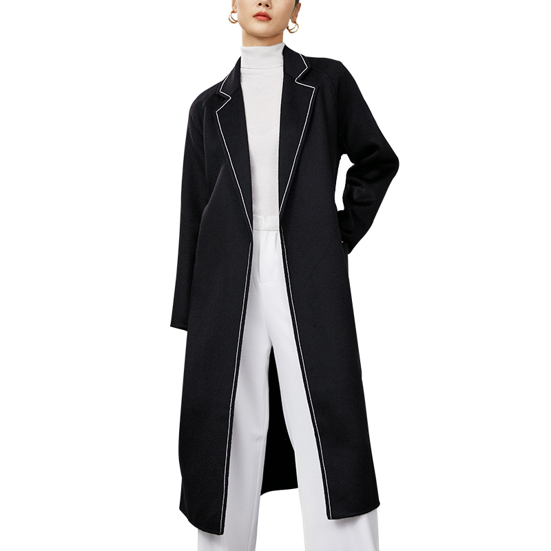 Pretty Steps 2020 Elegant Fashion Winter Warm Ladies Clothes Long Loose Neckline Woolen Women Coat