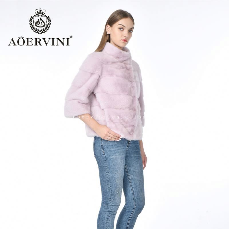 Wholesale Fashionable Standing Collar Exclusive Adult Mink Warm Animal hot sale Winter Women Real Fu