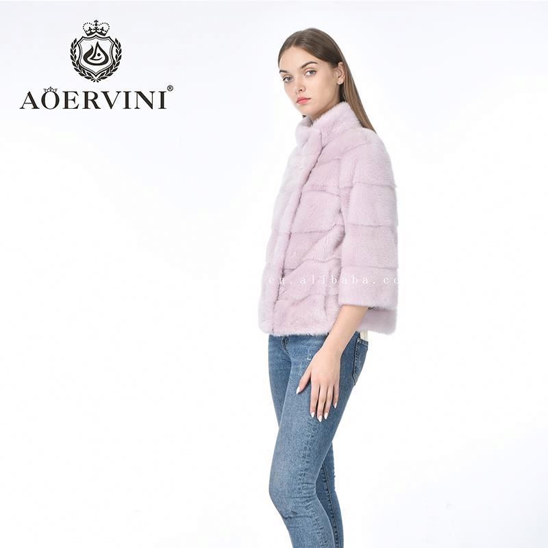 Wholesale Fashionable Standing Collar Exclusive Adult Mink Warm Animal hot sale Winter Women Real Fu