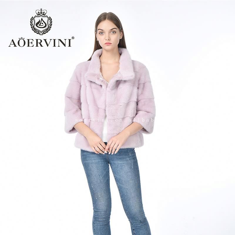 Wholesale Fashionable Standing Collar Exclusive Adult Mink Warm Animal hot sale Winter Women Real Fu