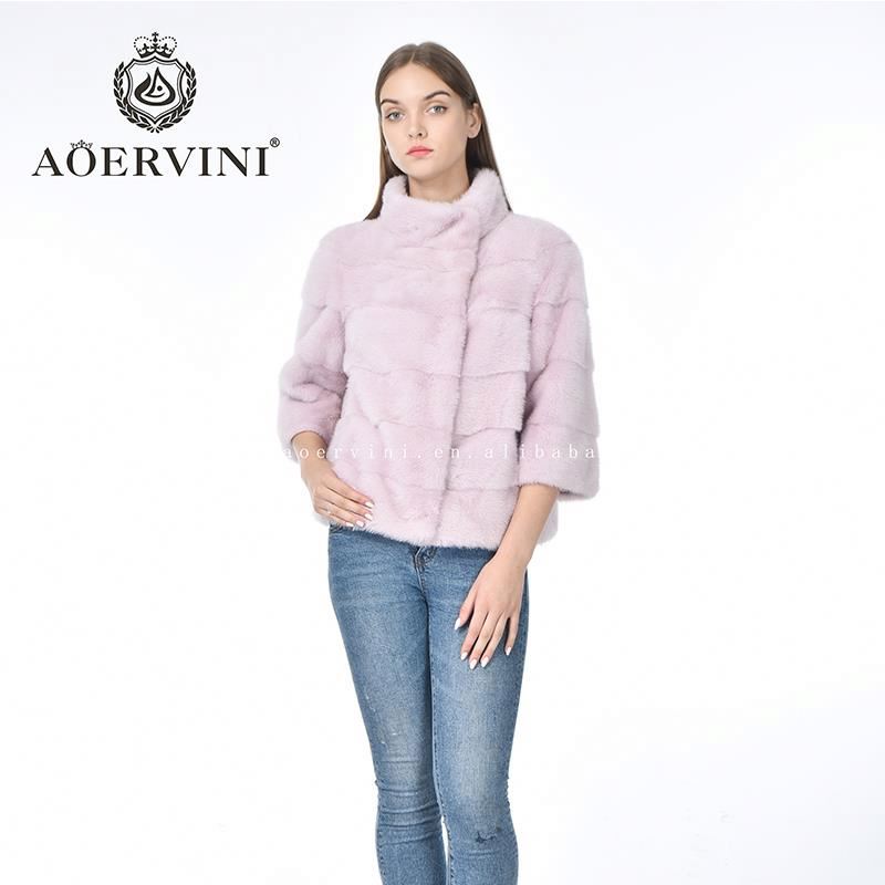Wholesale Fashionable Standing Collar Exclusive Adult Mink Warm Animal hot sale Winter Women Real Fu