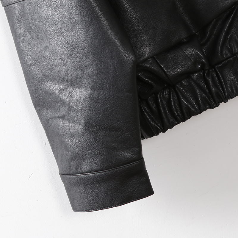 Stylish solid color leather coat with fur women winter jacket clothes plus size winter coat for wome