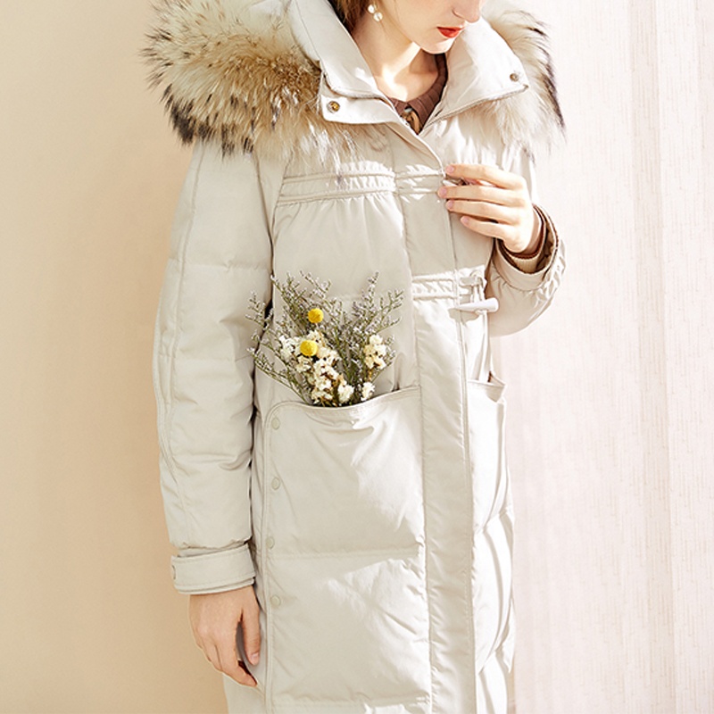 YuFan Raccoon Fur Hood Plus Size Women Parka Coat Winter Duck Down Jacket Waterproof Women Thick Clo