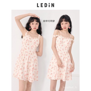 ????Lecho new product romantic floral princess dress 2022 spring and summer new women's fish bone wa