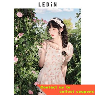 ????Lecho new product romantic floral princess dress 2022 spring and summer new women's fish bone wa