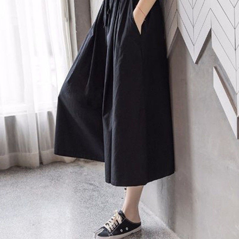 M-4XL Women Elastic Waist Casual Wide Leg Pants Summer Loose Palazzo Pant