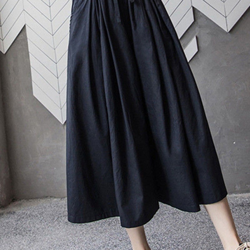 M-4XL Women Elastic Waist Casual Wide Leg Pants Summer Loose Palazzo Pant