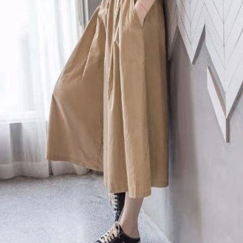 M-4XL Women Elastic Waist Casual Wide Leg Pants Summer Loose Palazzo Pant