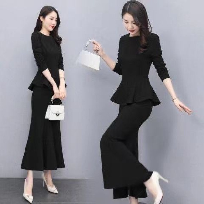 Office Ladies women suit Two-Piece Set 2022 New Korea Fashion set wear Long Sleeve Blouse + Bodycon 