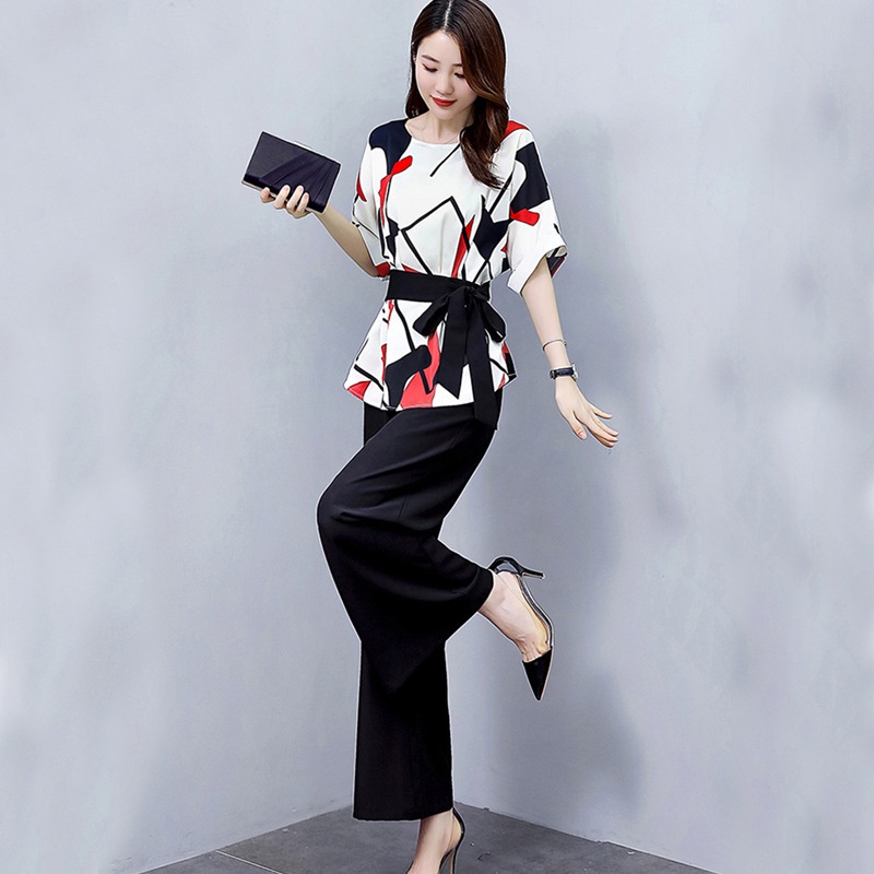 Korean Fashion Style Women Casual Set Wear Female Ladies Office Elegant Formal OL Work Wear Loose Sh