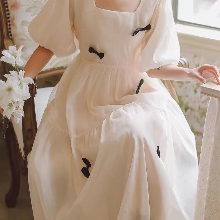 dress French fairy dress thin section small crowd over the knee slim long skirt female ankle forest 