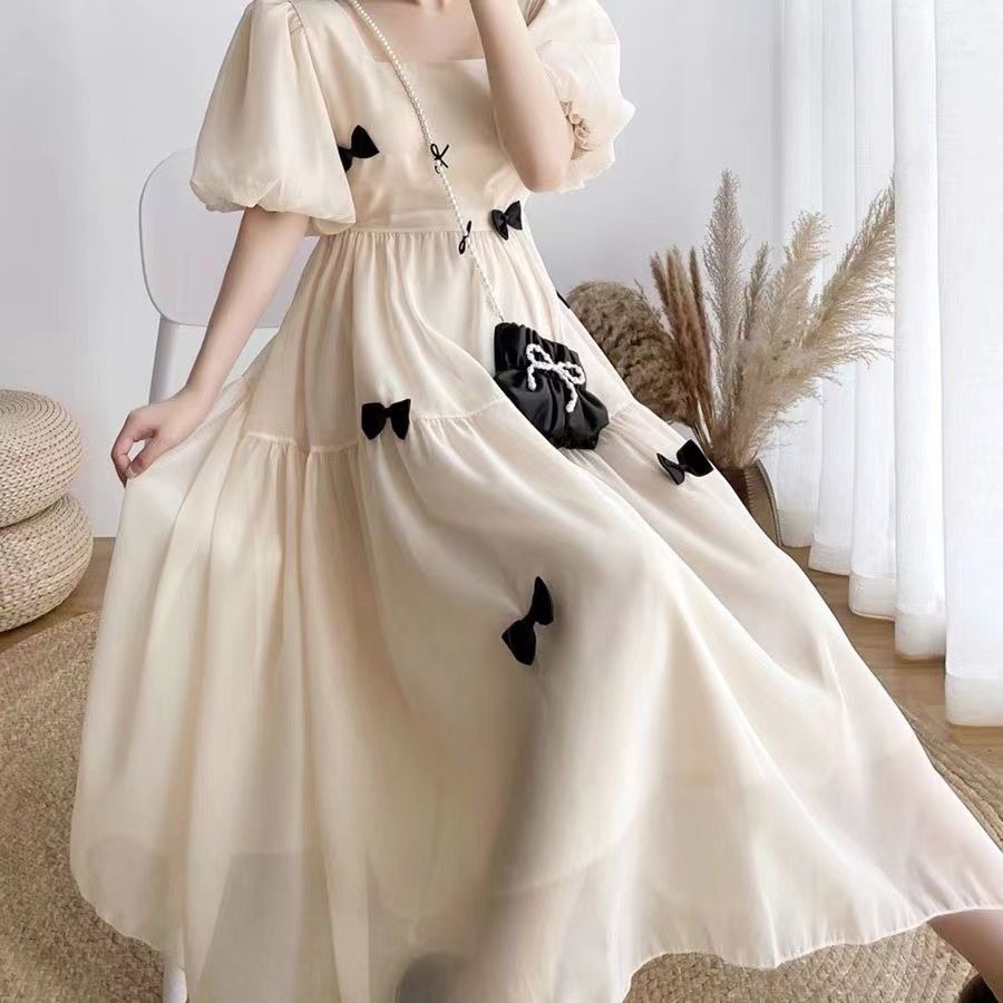 dress French fairy dress thin section small crowd over the knee slim long skirt female ankle forest 