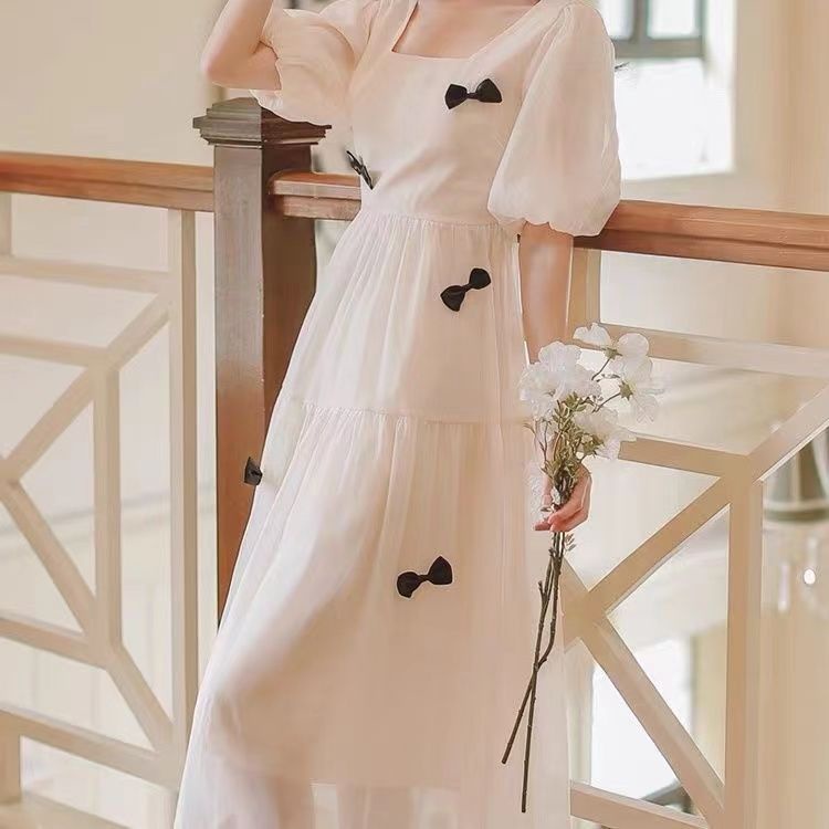 dress French fairy dress thin section small crowd over the knee slim long skirt female ankle forest 