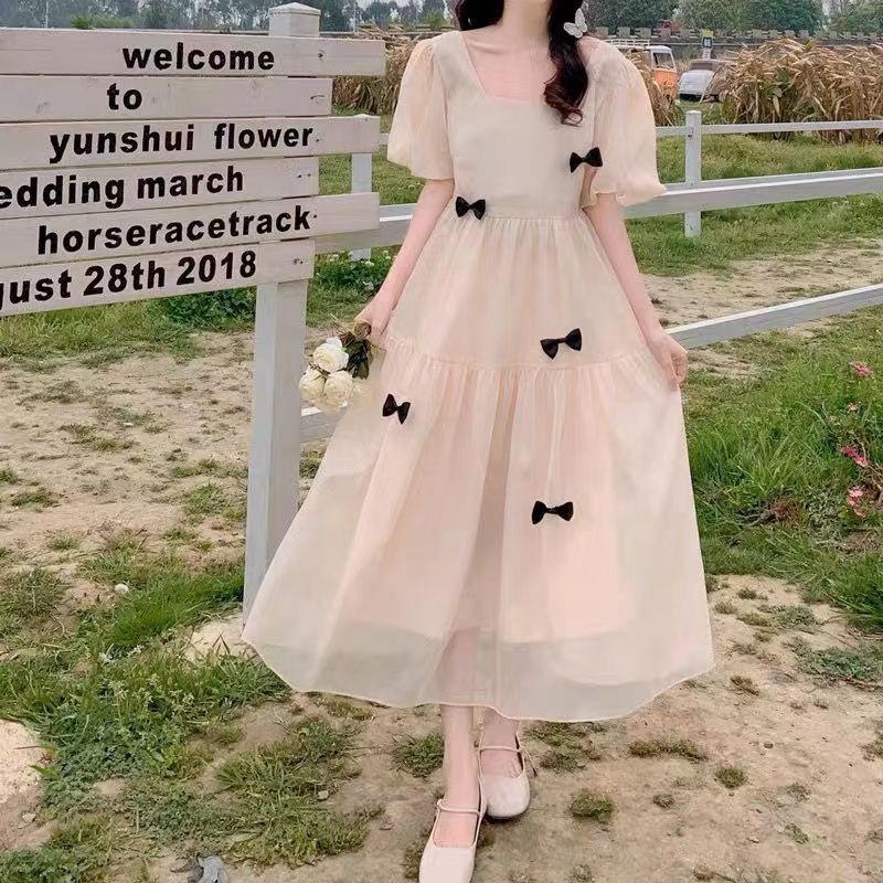 dress French fairy dress thin section small crowd over the knee slim long skirt female ankle forest 