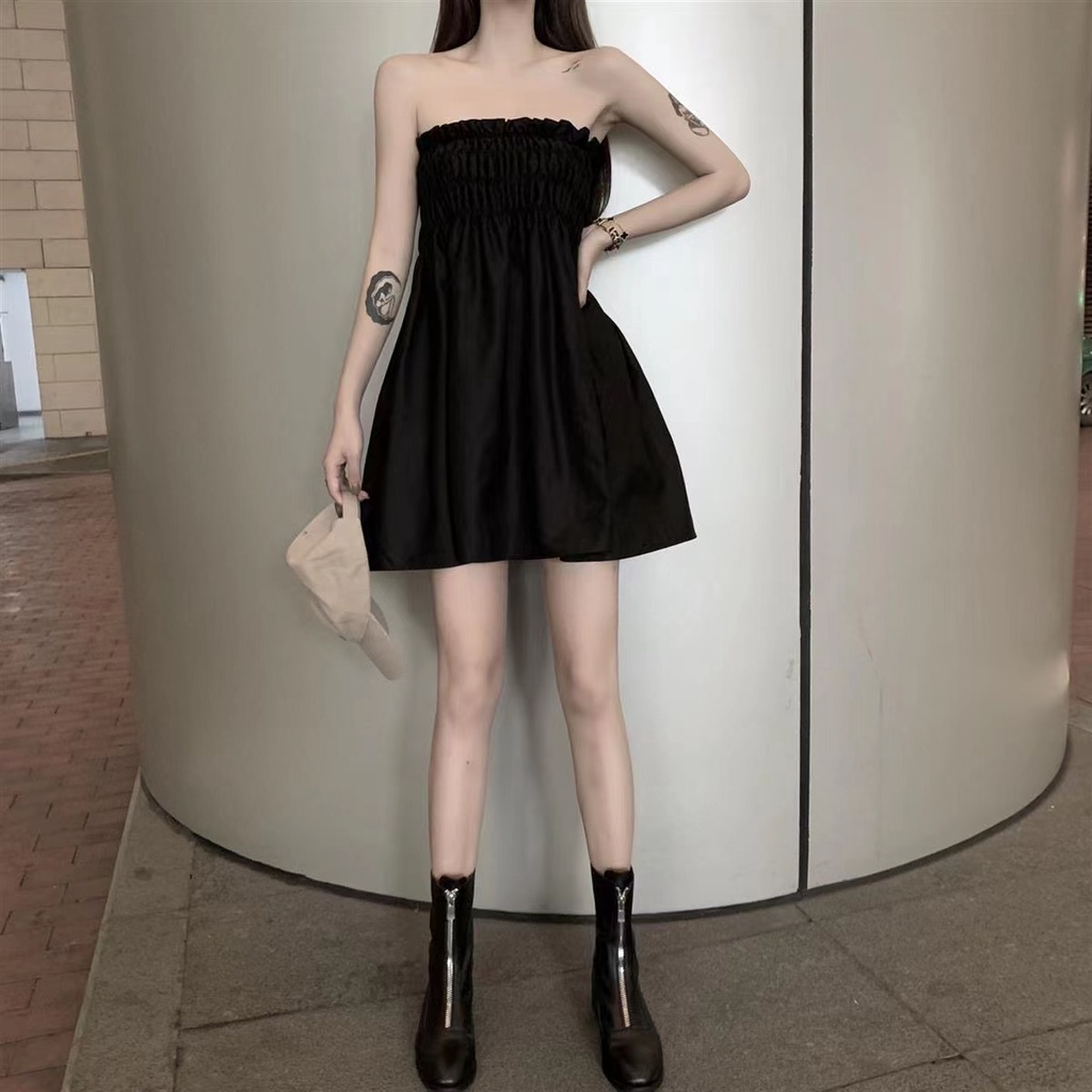 black dress for woman trendy party halter sleeveless fitted summer off shoulder dress sexy sunday co