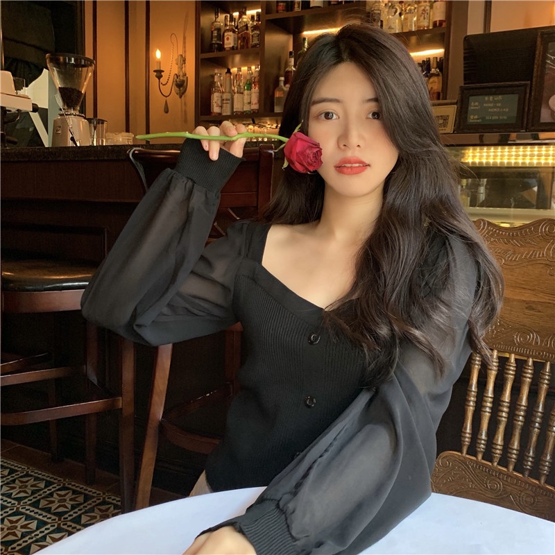 beige tops free size tops korean tops for women aesthetic tops puff sleeve dress black tops for wome