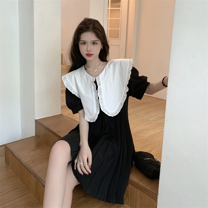 summer black green pink midi women dress korean style elegant princess prom dress dinner dress plus 