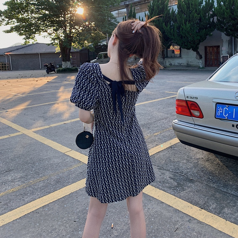 tea break French retro niche waist show thin temperament dress son super Fairy