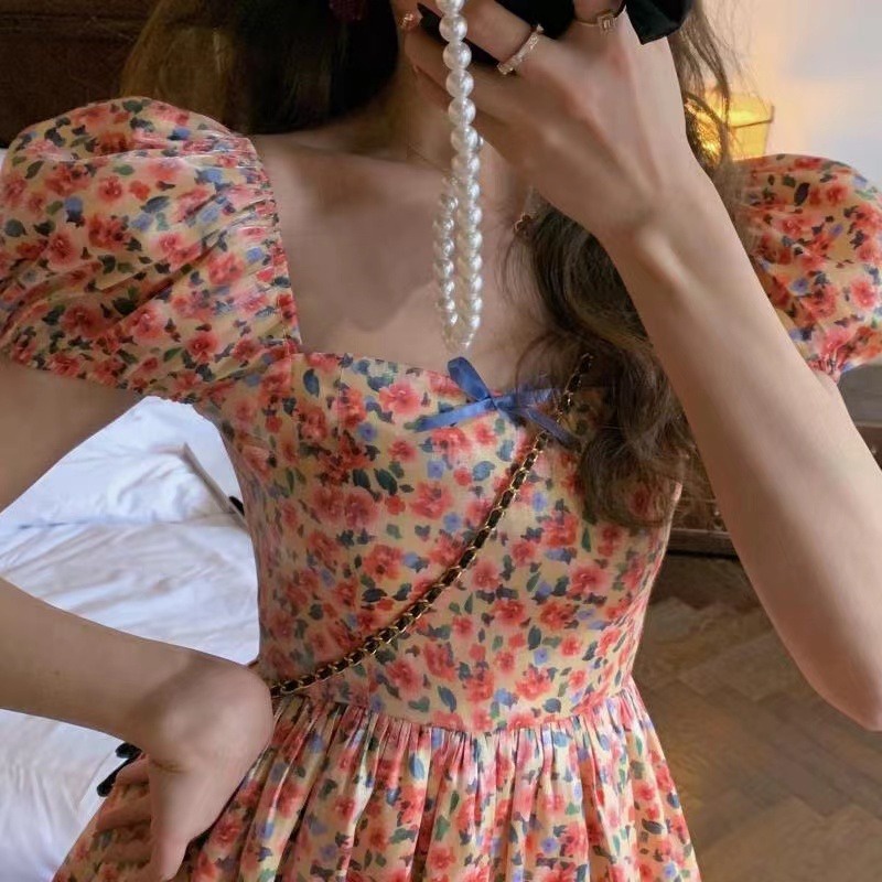 princess dress fairy dress korean dress floral dress summer dress midi dress party dress trendy dres