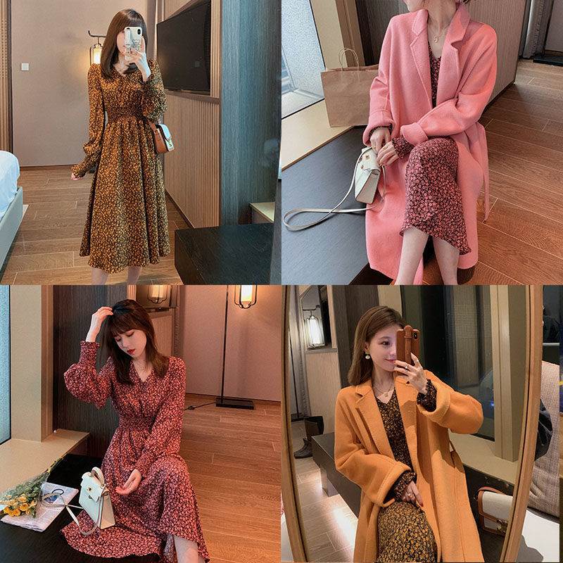 red long women dress korean style dinner dress plus size summer floral casual beach dress elegant lo