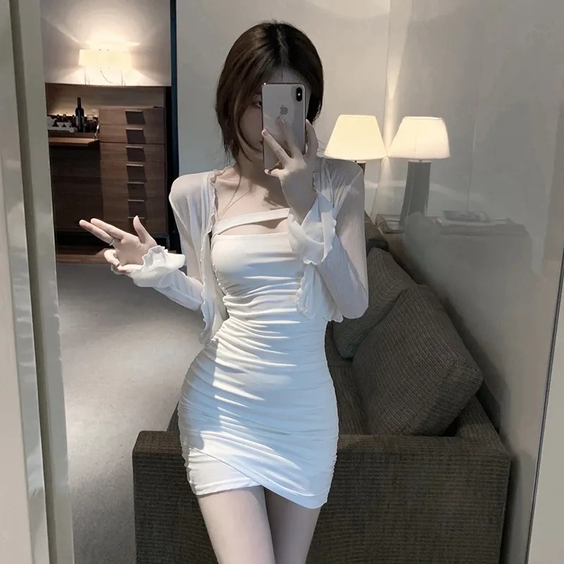 summer beach outfit white dress for woman formal mini korean dress plus size debut plain sexy bodyco