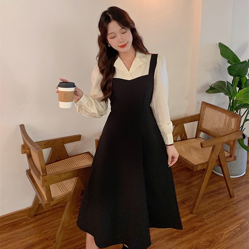 black fitted long long sleeve waist slimming elegant aesthetic party v neck vintage cocktail materni