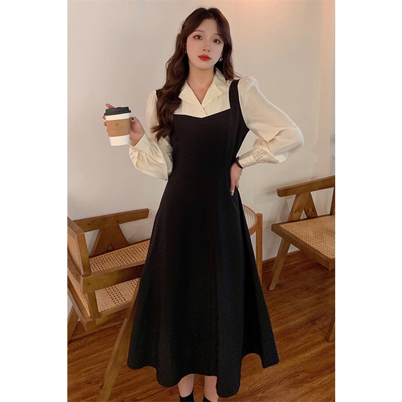 black fitted long long sleeve waist slimming elegant aesthetic party v neck vintage cocktail materni