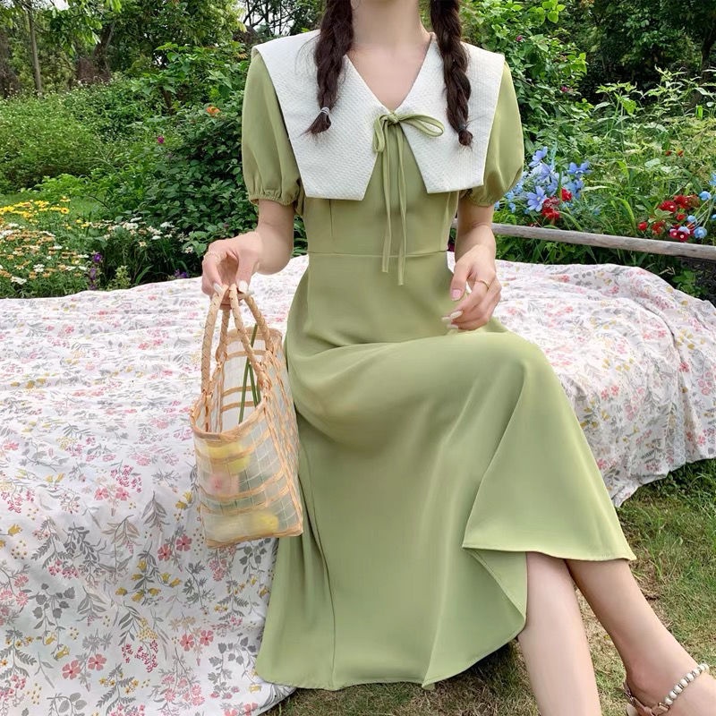 summer dress for women sage green dress french dress vintage dress graduation dress party dress sage