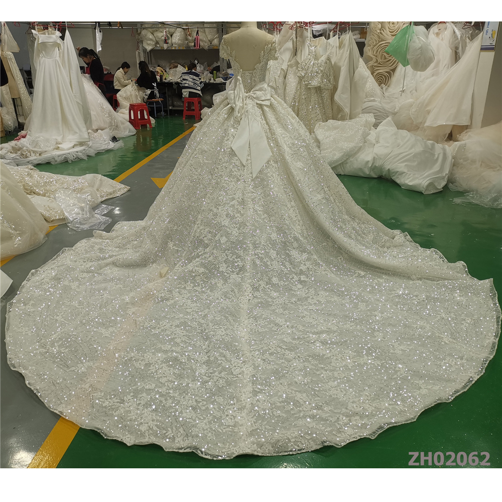 tulle luxury lace white heavy beaded long sleeve wedding dress mermaid muslim