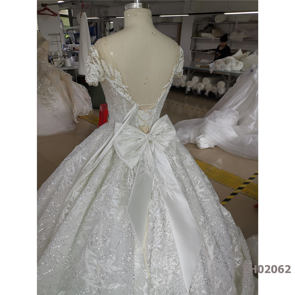tulle luxury lace white heavy beaded long sleeve wedding dress mermaid muslim
