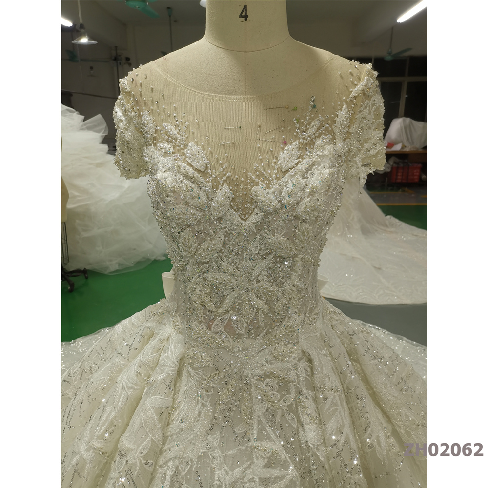 tulle luxury lace white heavy beaded long sleeve wedding dress mermaid muslim