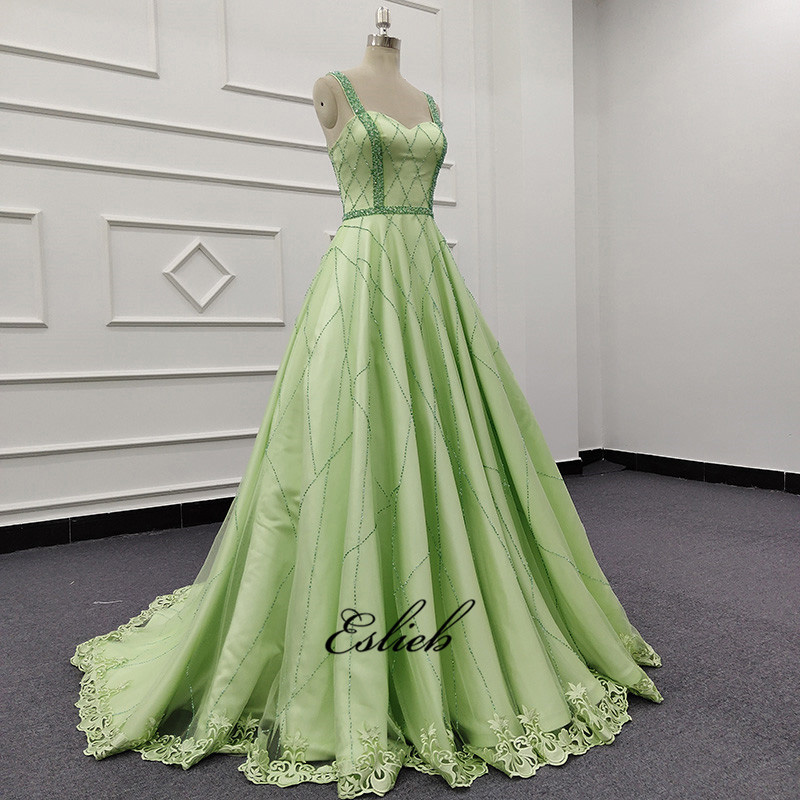 Eslieb Evening Dress 2019 Long Sexy Sleeveless Prom Dresses Lace Bead Crystal Belt Robe De Soiree Ev