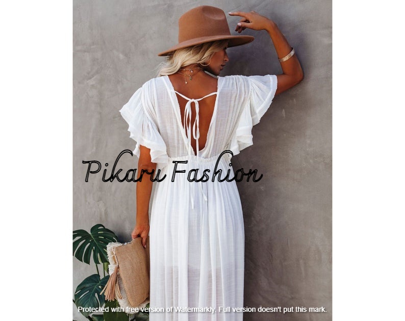 New Fashion Women Clothing Dress Deep V-Neck Floral Plus Size Long Maxi Dress For Women