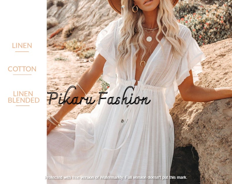 New Fashion Women Clothing Dress Deep V-Neck Floral Plus Size Long Maxi Dress For Women