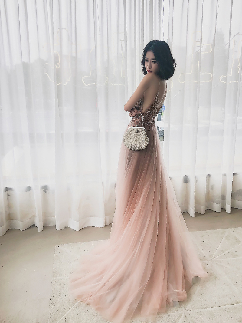 Wholesale High quality Women's Beaded Cascade Big skirt Condole belt Wedding dress the Dress
