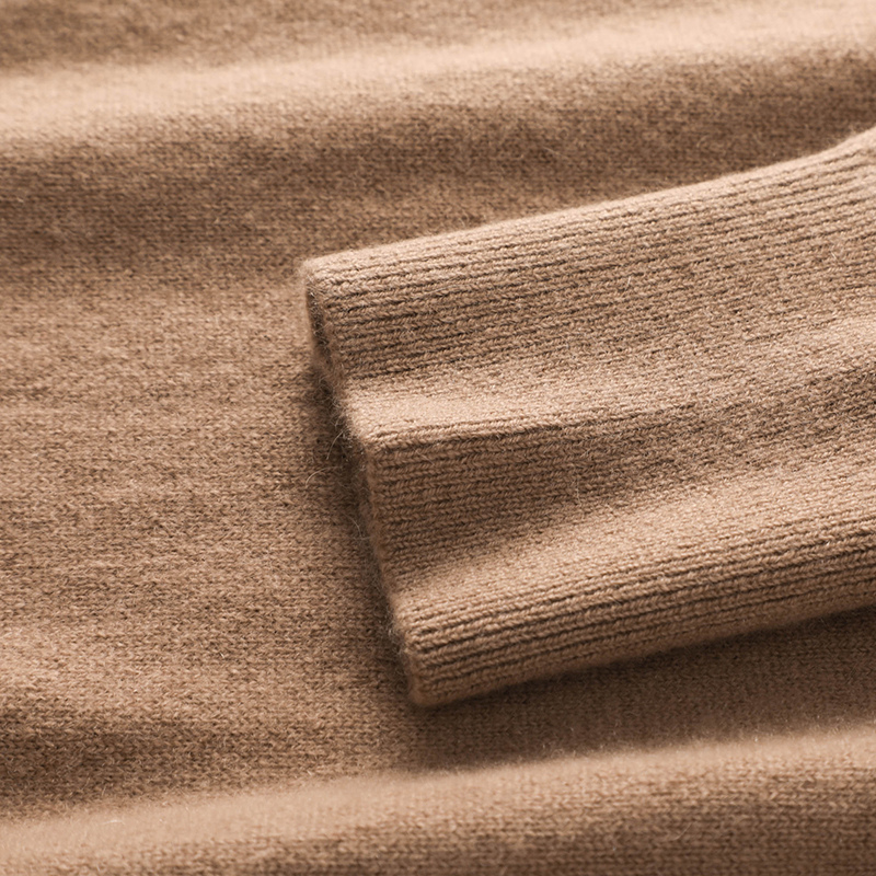 New round neck midlength Dress Solid color knitted cashmere sweater dress