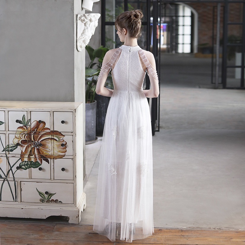 elegant women outfit long Bride wedding car model exhibition dress women  evening dress