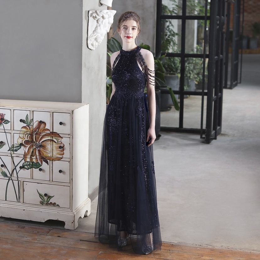 elegant women outfit long Bride wedding car model exhibition dress women  evening dress