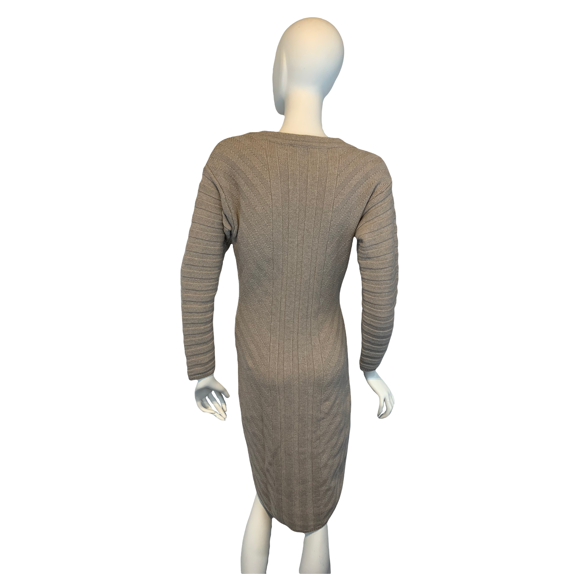 Excellent Quality Women Made in Italy casual knitted comfortable crewkneck Dress 90% Wool 10% Cashme