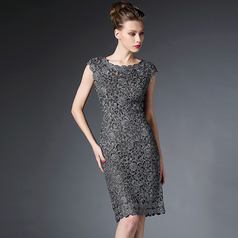 Custom Wholesale 2022 Gold Thread Embroidered Mid Length Sleeveless Vest Lace Elegant Evening Casual
