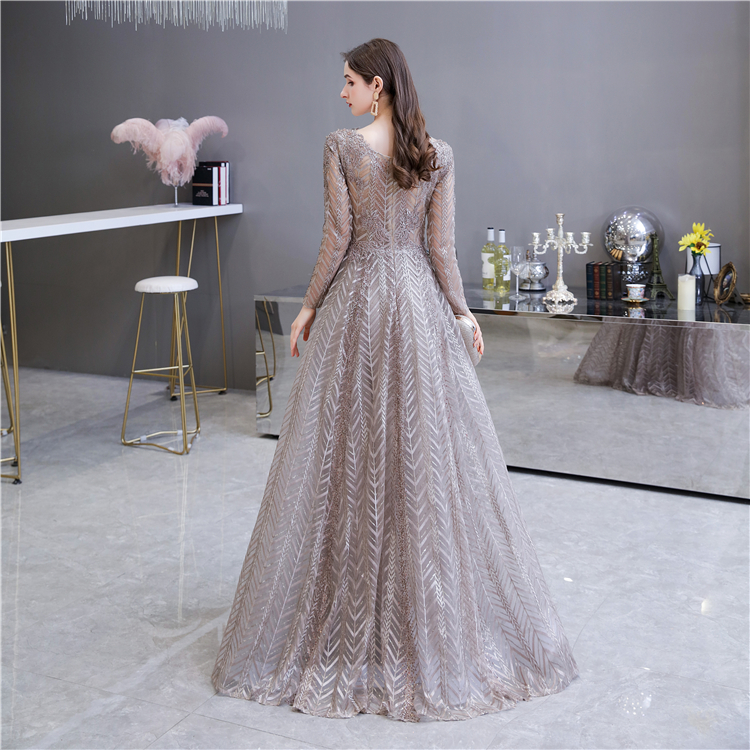 NWE2009 Lace Party Dress with Stones A-line Evening Dress