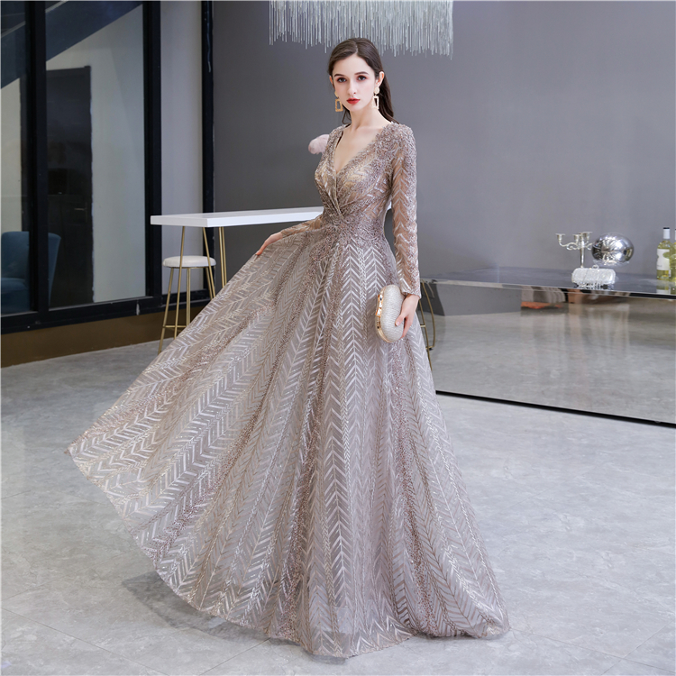 NWE2009 Lace Party Dress with Stones A-line Evening Dress