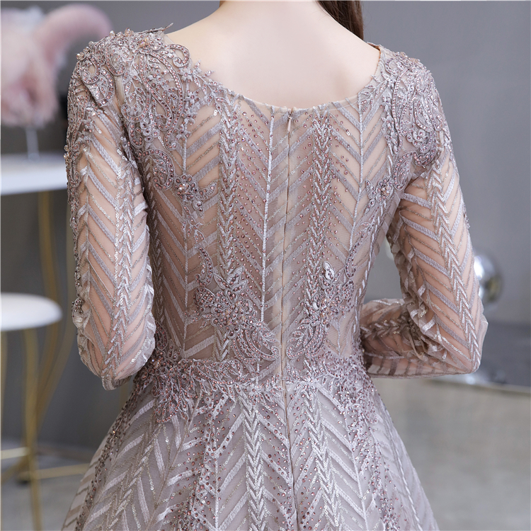 NWE2009 Lace Party Dress with Stones A-line Evening Dress