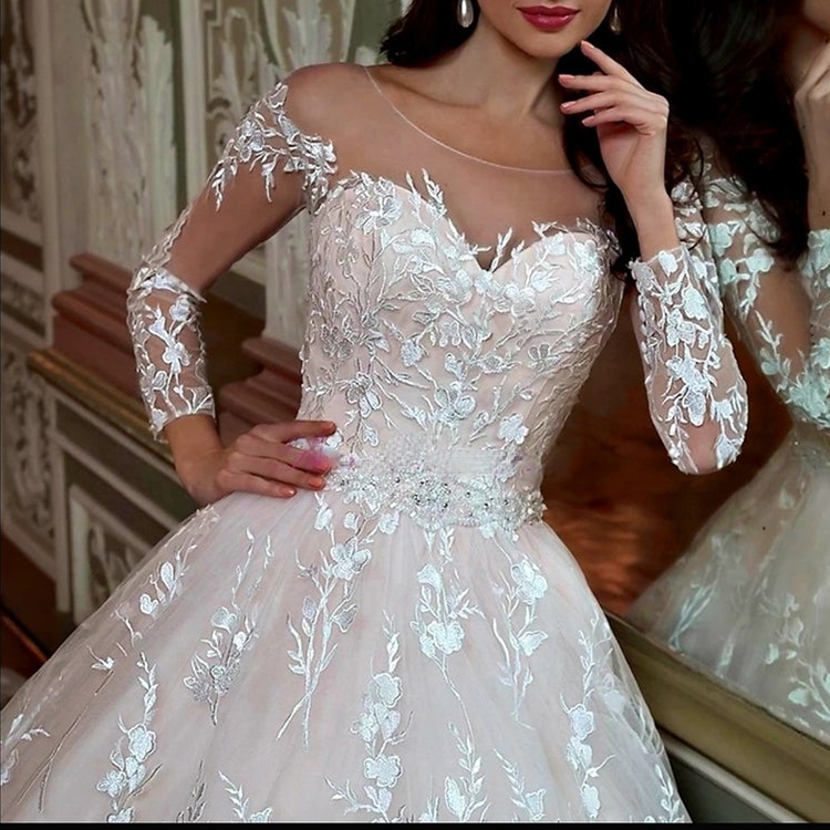 Lace Gown Robe Mariage Dress Of Bride Mother Of The Bride Dresses For Wedding Long Sleeve Muslim Wed
