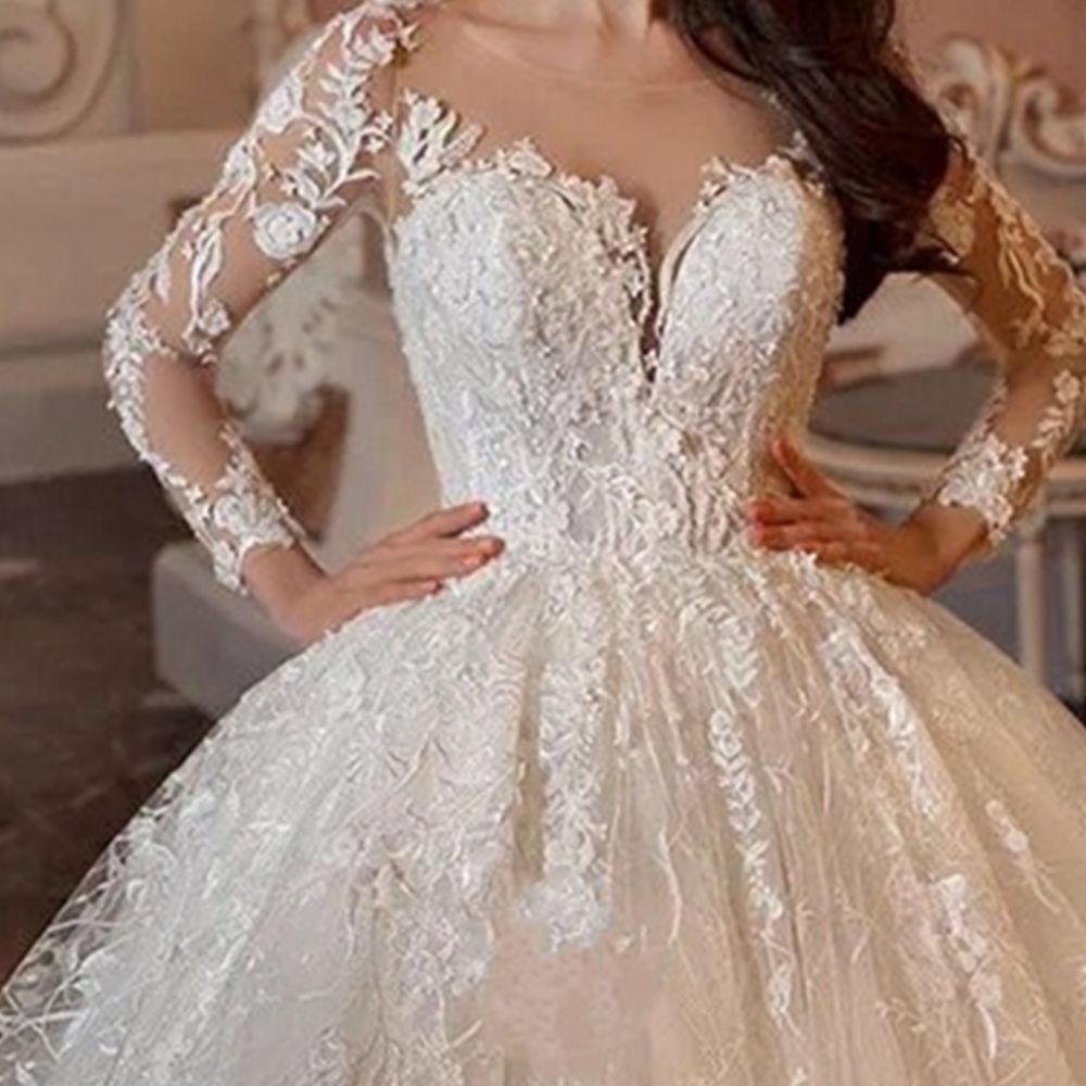 Lace Gown Robe Mariage Dress Of Bride Mother Of The Bride Dresses For Wedding Long Sleeve Muslim Wed