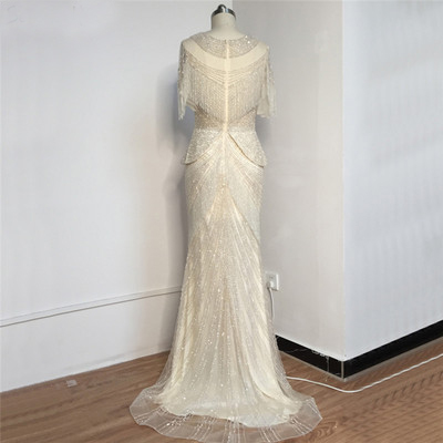 Summer ladies fringed luxury noble dresses temperament fishtail self-cultivation annual meeting banq
