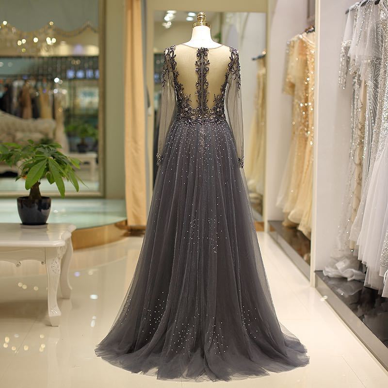 Unique Elegant Evening Dress Boutique Fashion Women Beaded Mermaid Prom Gown